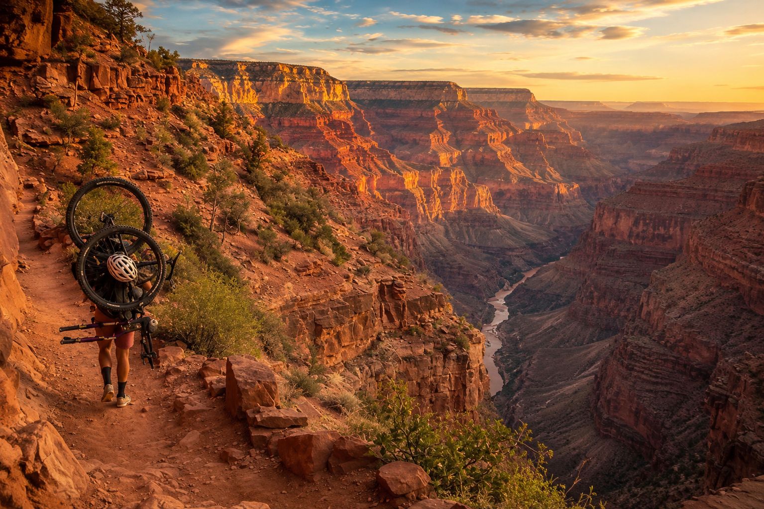 Hike-a-bike on the Arizona Trail